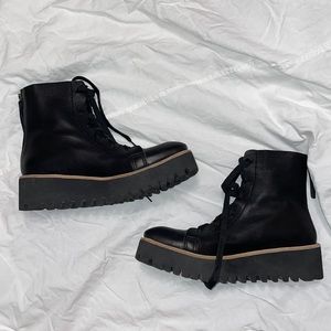 All Black Platform Moto boots.  sz 40